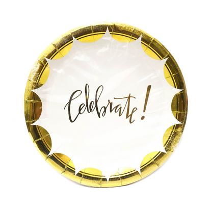 7inch Shiny Celebrate Paper Plates